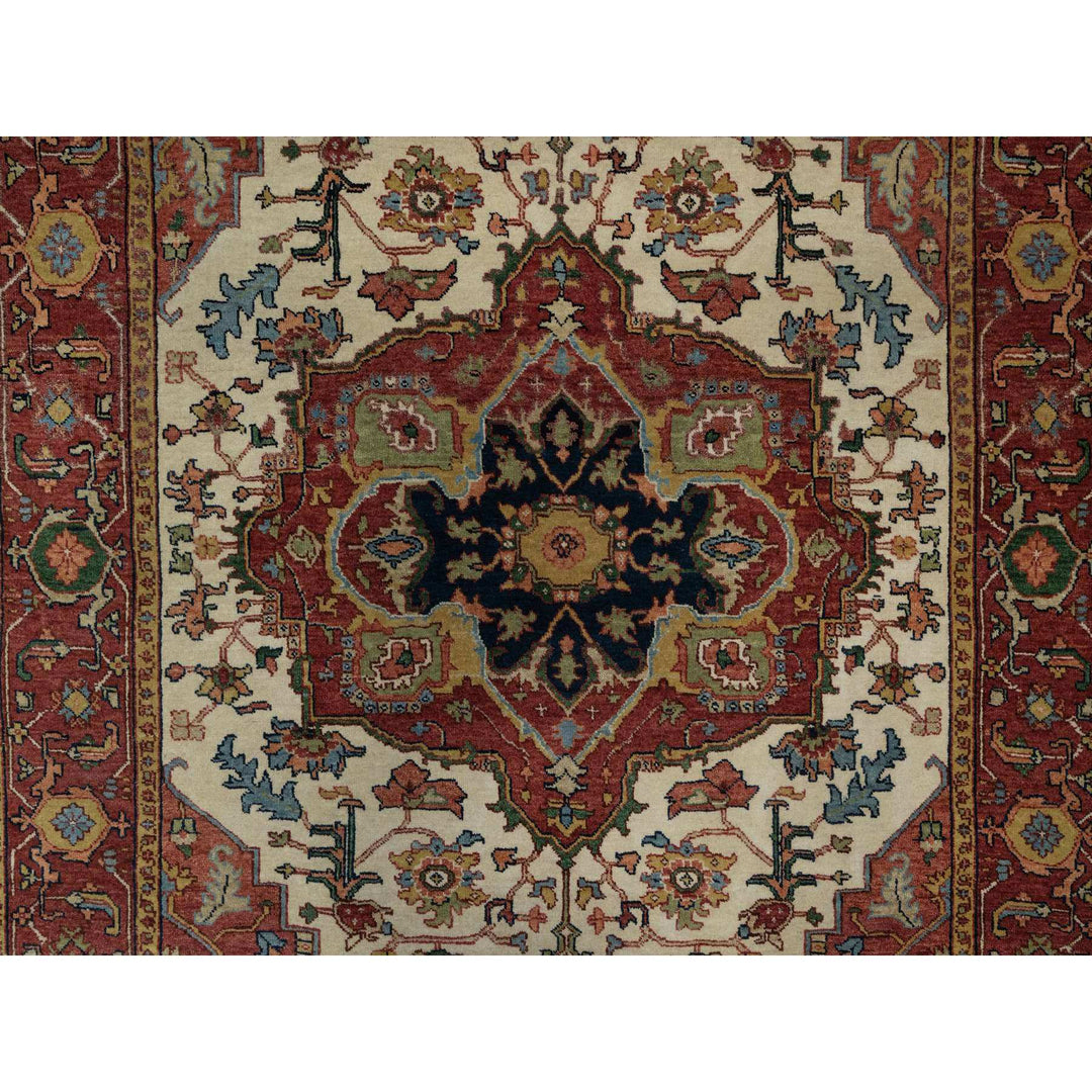 5'1" x 7'2" New Hand Knotted Ivory Wool Rectangle Oriental Rug - MOA10291395