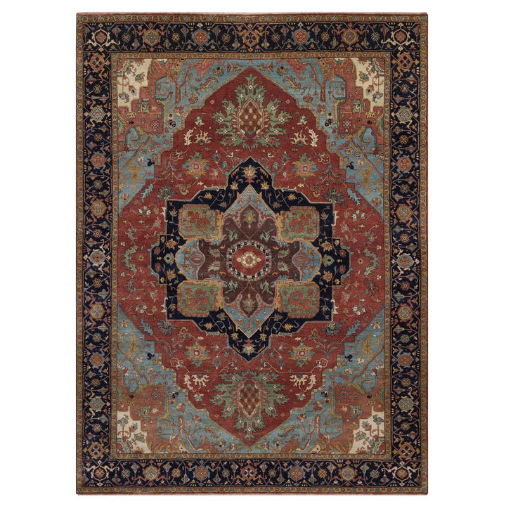 8'11" x 12'2" New Hand Knotted Red Wool Rectangle Oriental Rug - MOA10291396