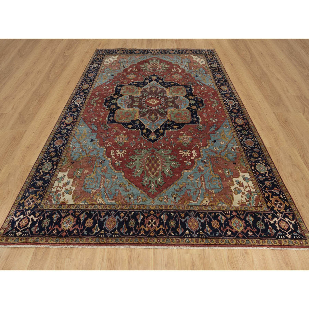 8'11" x 12'2" New Hand Knotted Red Wool Rectangle Oriental Rug - MOA10291396