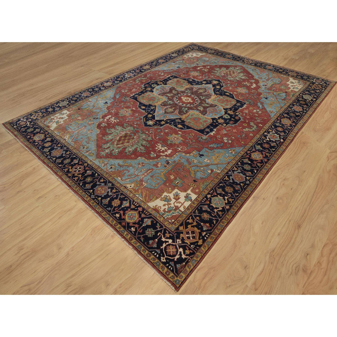 8'11" x 12'2" New Hand Knotted Red Wool Rectangle Oriental Rug - MOA10291396