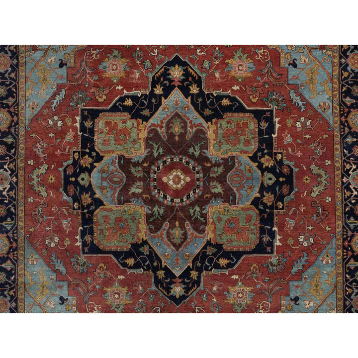 8'11" x 12'2" New Hand Knotted Red Wool Rectangle Oriental Rug - MOA10291396