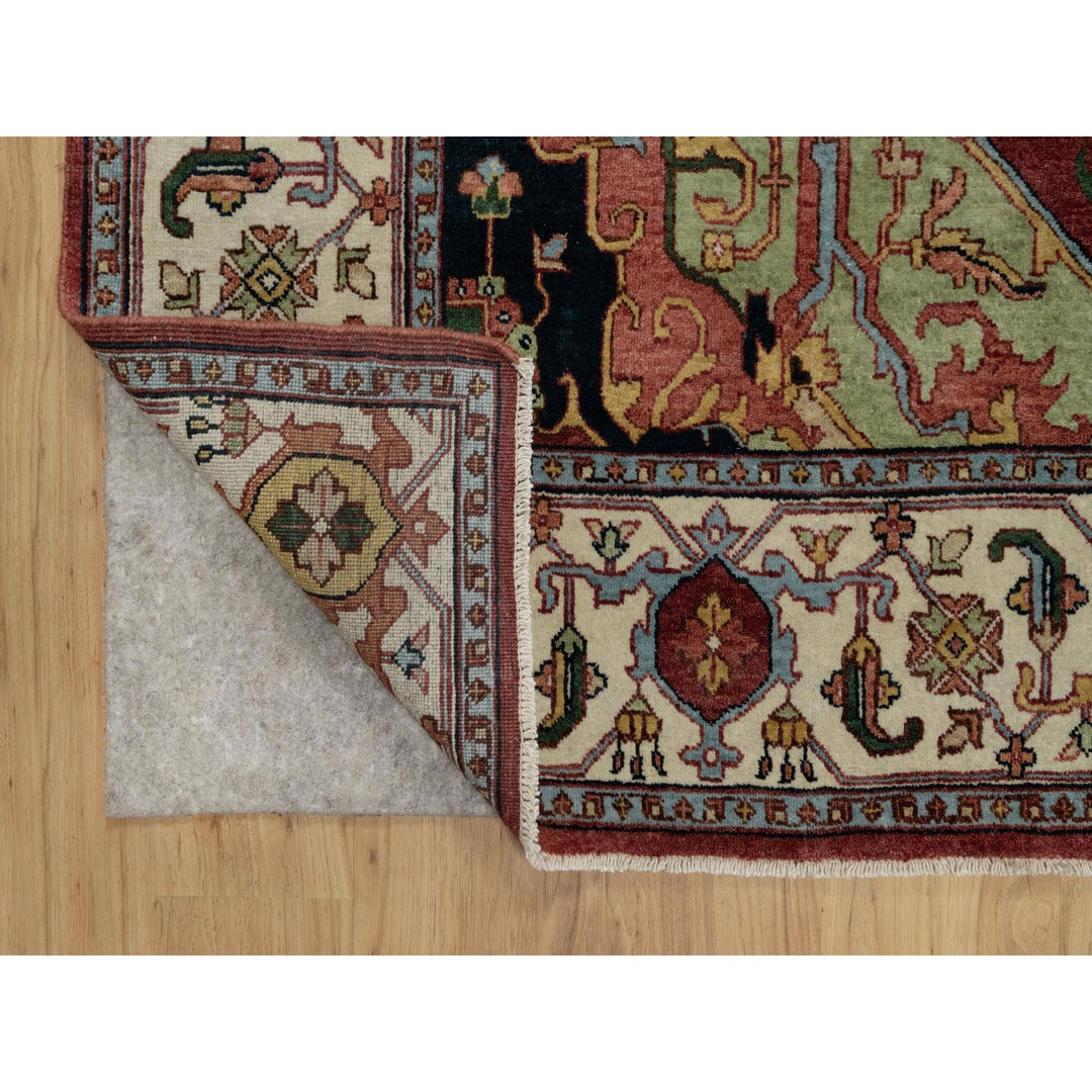 6'1" x 9'2" New Hand Knotted Red Wool Rectangle Oriental Rug - MOA10291397