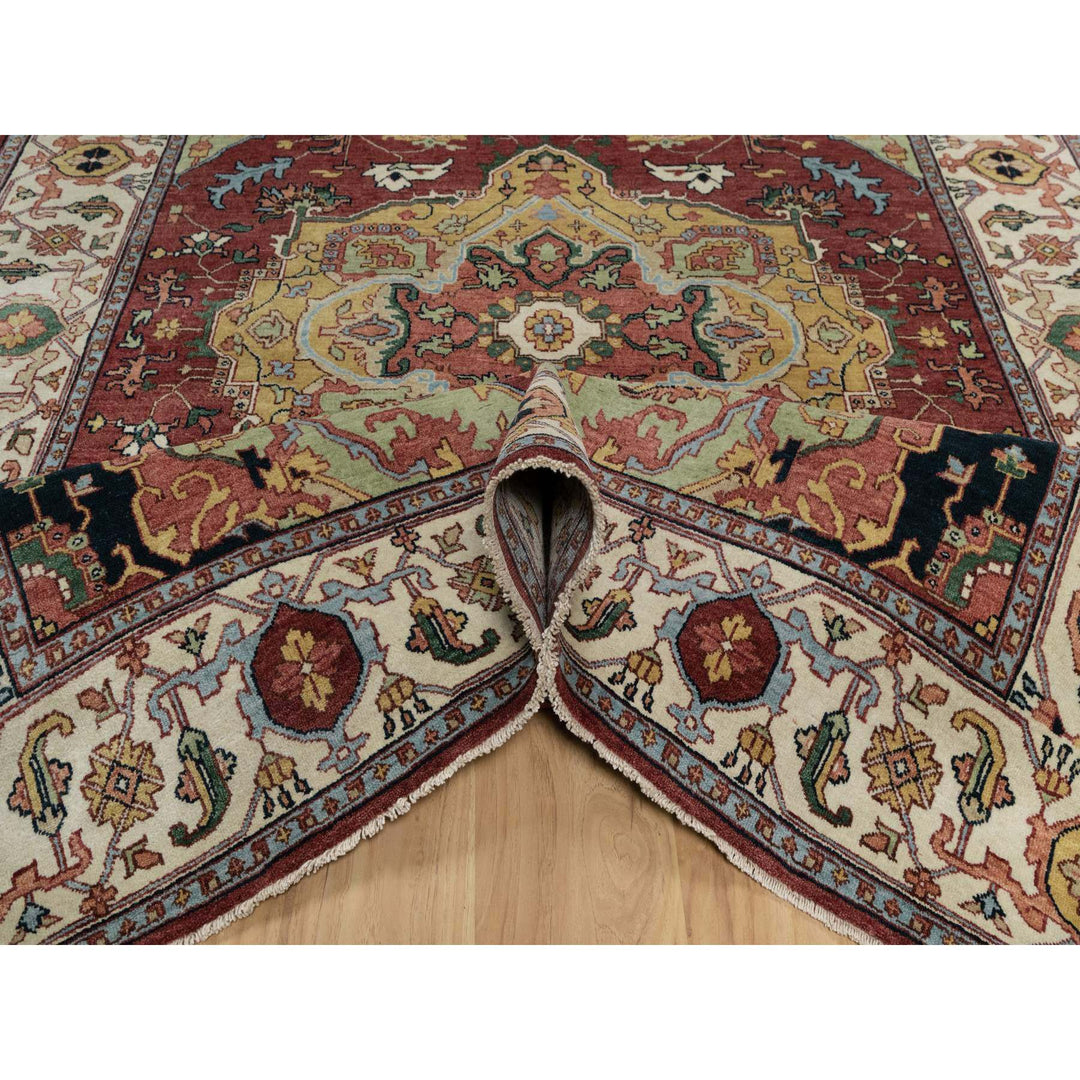 6'1" x 9'2" New Hand Knotted Red Wool Rectangle Oriental Rug - MOA10291397