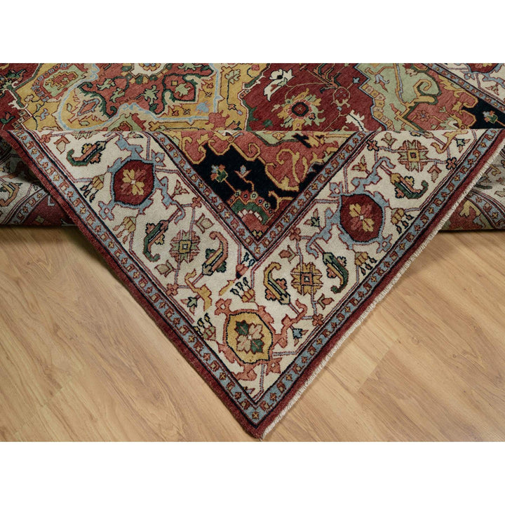 6'1" x 9'2" New Hand Knotted Red Wool Rectangle Oriental Rug - MOA10291397