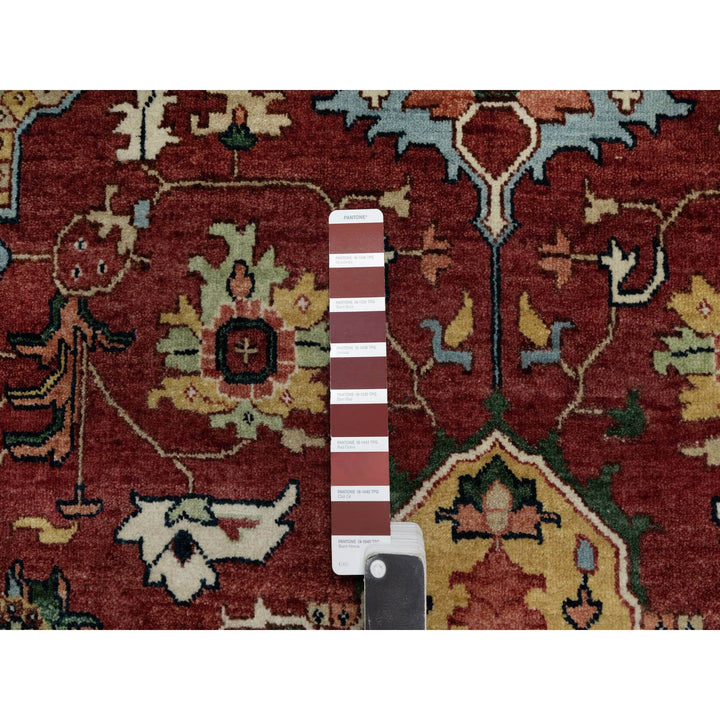 6'1" x 9'2" New Hand Knotted Red Wool Rectangle Oriental Rug - MOA10291397