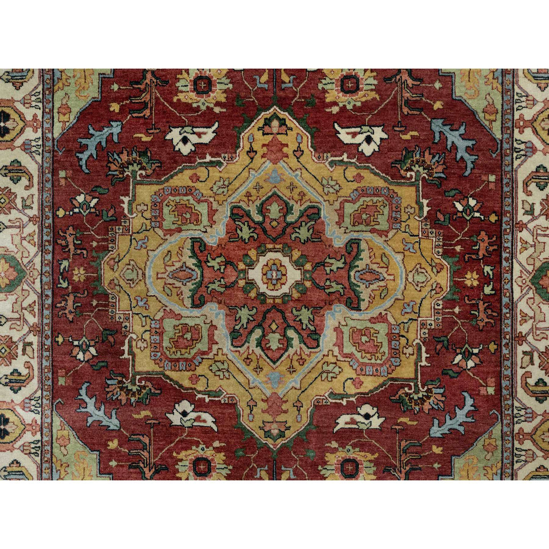 6'1" x 9'2" New Hand Knotted Red Wool Rectangle Oriental Rug - MOA10291397