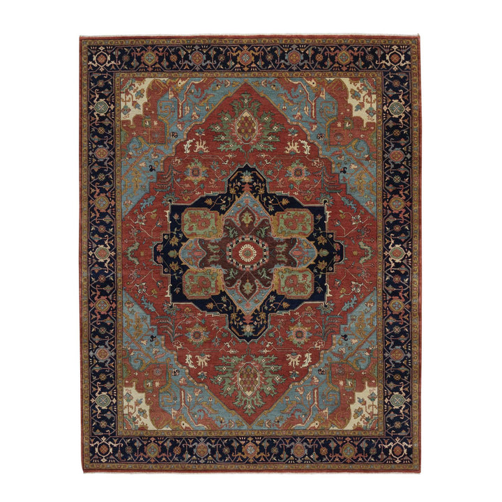 7'11" x 10'1" New Hand Knotted Red Wool Rectangle Oriental Rug - MOA10291398
