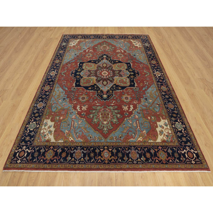 7'11" x 10'1" New Hand Knotted Red Wool Rectangle Oriental Rug - MOA10291398