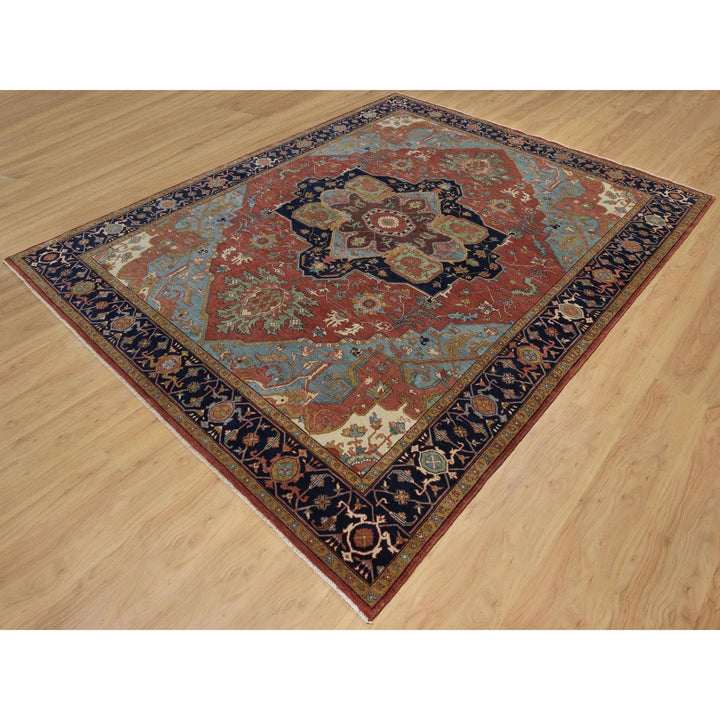 7'11" x 10'1" New Hand Knotted Red Wool Rectangle Oriental Rug - MOA10291398