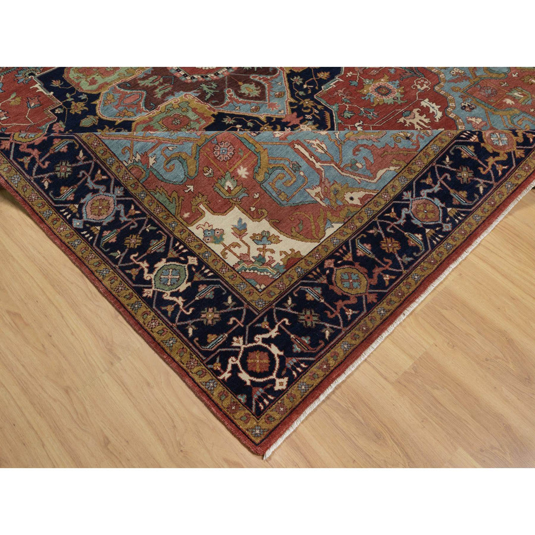 7'11" x 10'1" New Hand Knotted Red Wool Rectangle Oriental Rug - MOA10291398