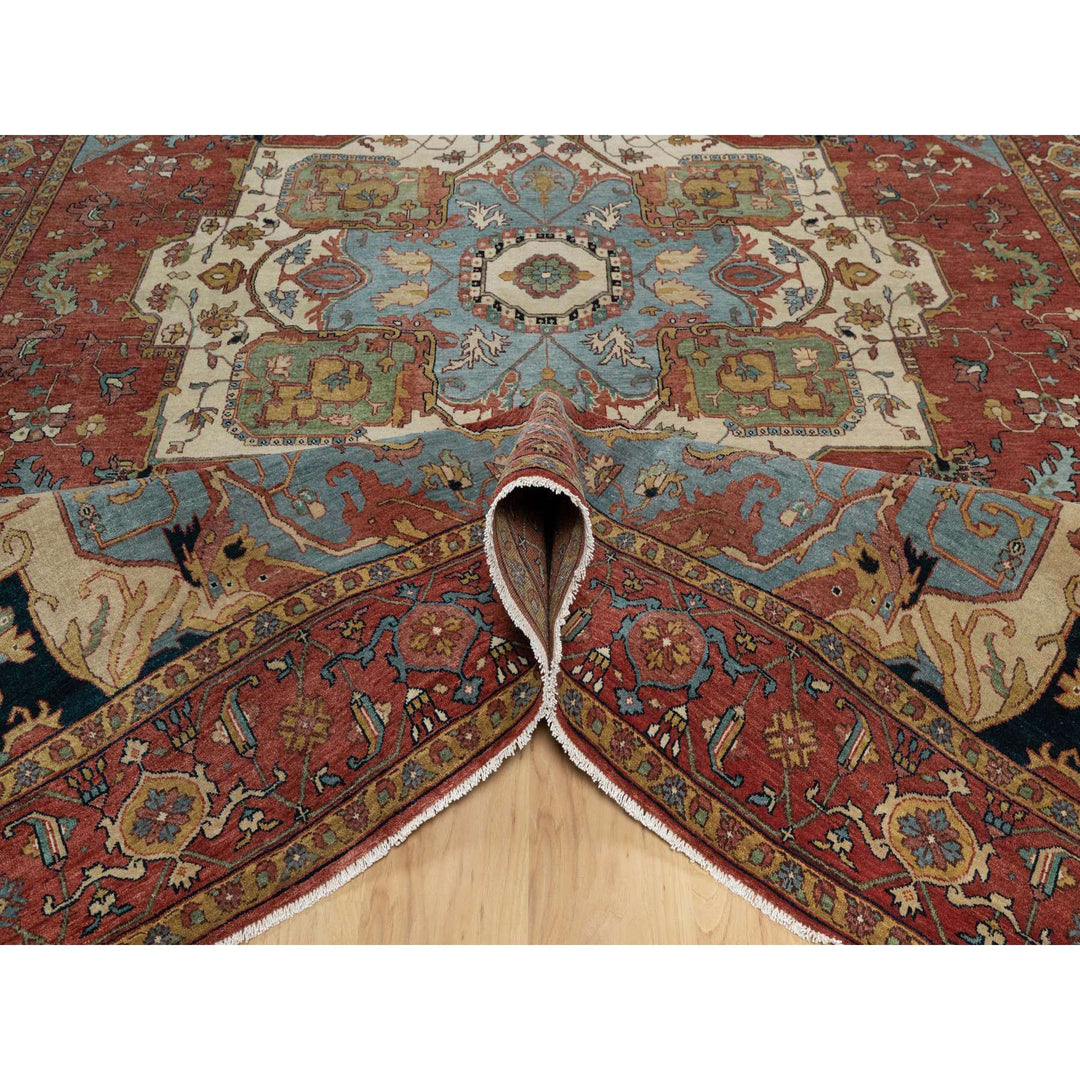 9'0" x 12'2" New Hand Knotted Red Wool Rectangle Oriental Rug - MOA10291399