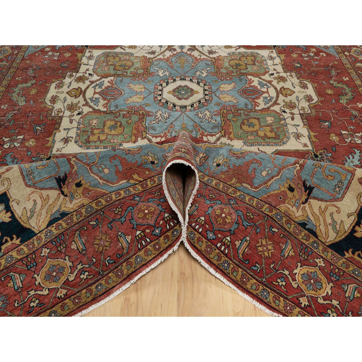 9'0" x 12'2" New Hand Knotted Red Wool Rectangle Oriental Rug - MOA10291399