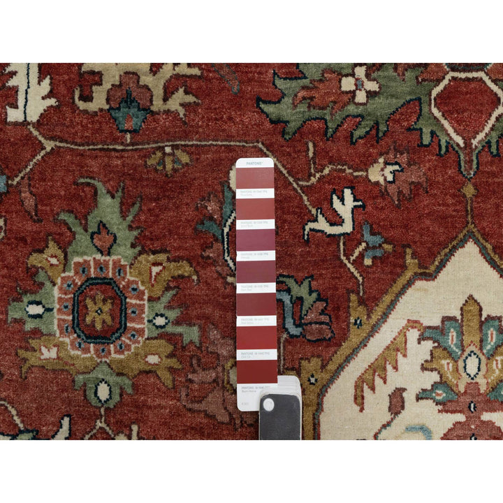 9'0" x 12'2" New Hand Knotted Red Wool Rectangle Oriental Rug - MOA10291399