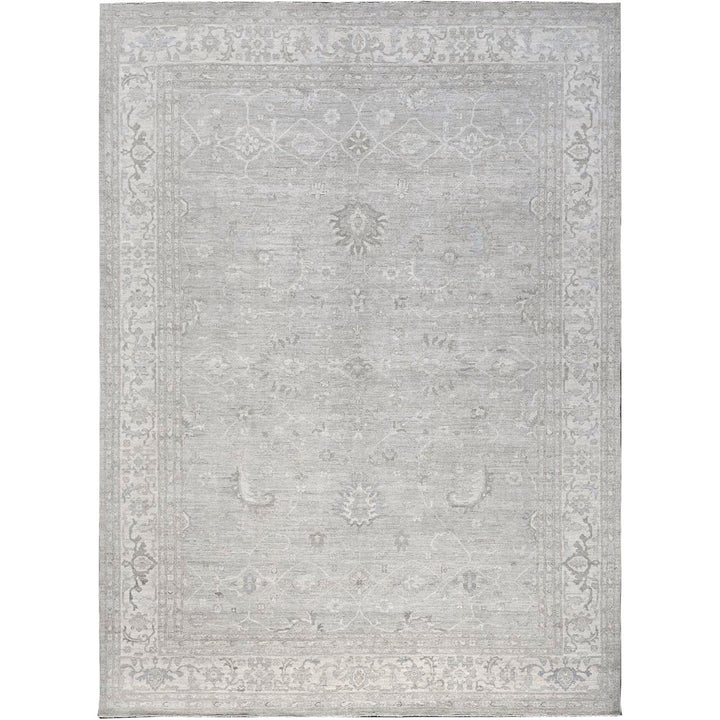 10'0" x 13'7" New Hand Knotted Grey Wool Rectangle Oriental Rug - MOA102913