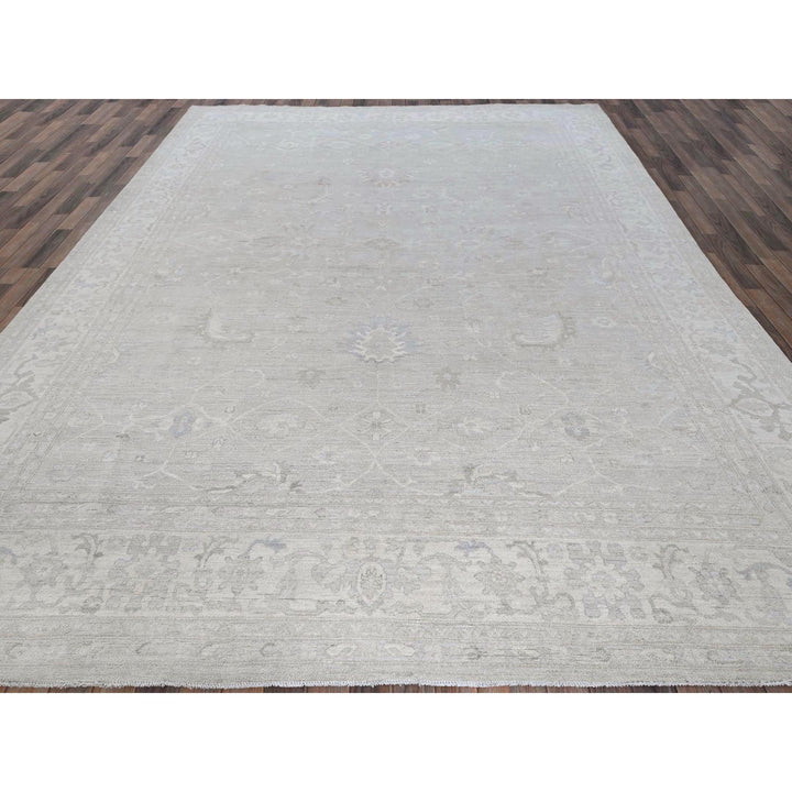 10'0" x 13'7" New Hand Knotted Grey Wool Rectangle Oriental Rug - MOA102913