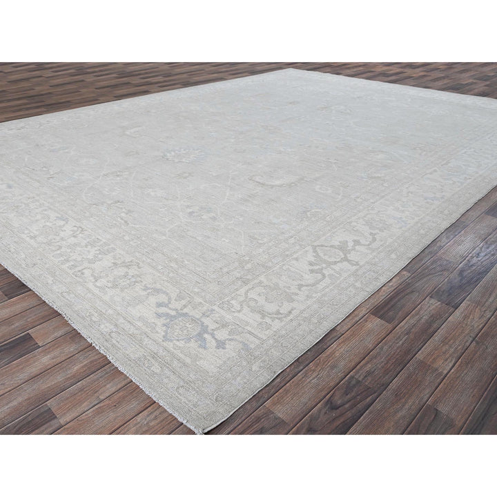 10'0" x 13'7" New Hand Knotted Grey Wool Rectangle Oriental Rug - MOA102913