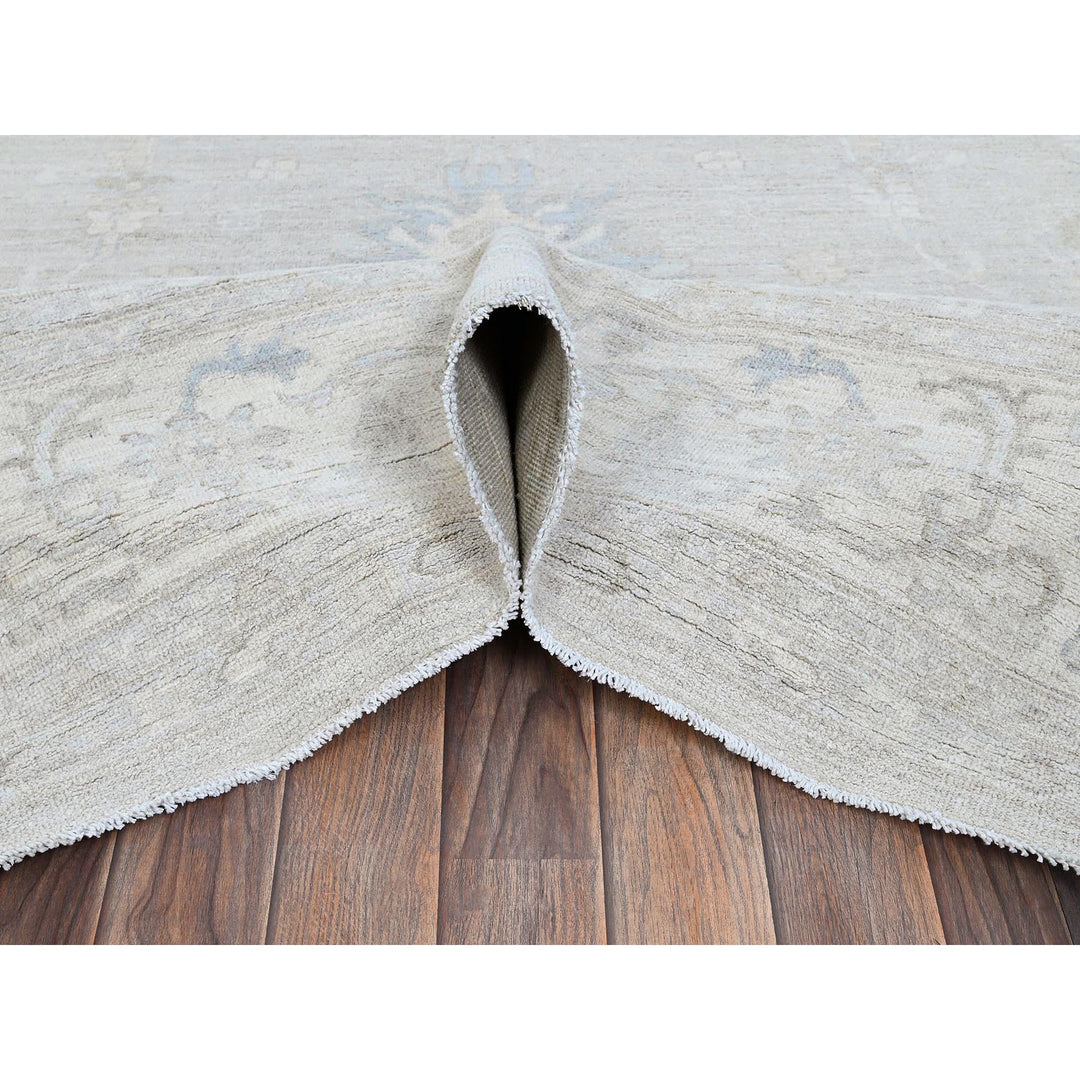 10'0" x 13'7" New Hand Knotted Grey Wool Rectangle Oriental Rug - MOA102913