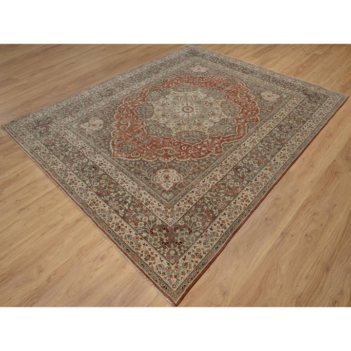 8'1" x 10'1" New Hand Knotted Red Wool Rectangle Oriental Rug - MOA10291400