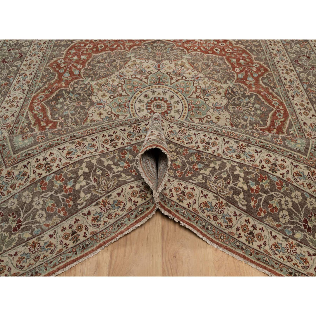 8'1" x 10'1" New Hand Knotted Red Wool Rectangle Oriental Rug - MOA10291400