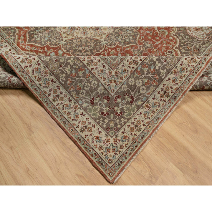 8'1" x 10'1" New Hand Knotted Red Wool Rectangle Oriental Rug - MOA10291400