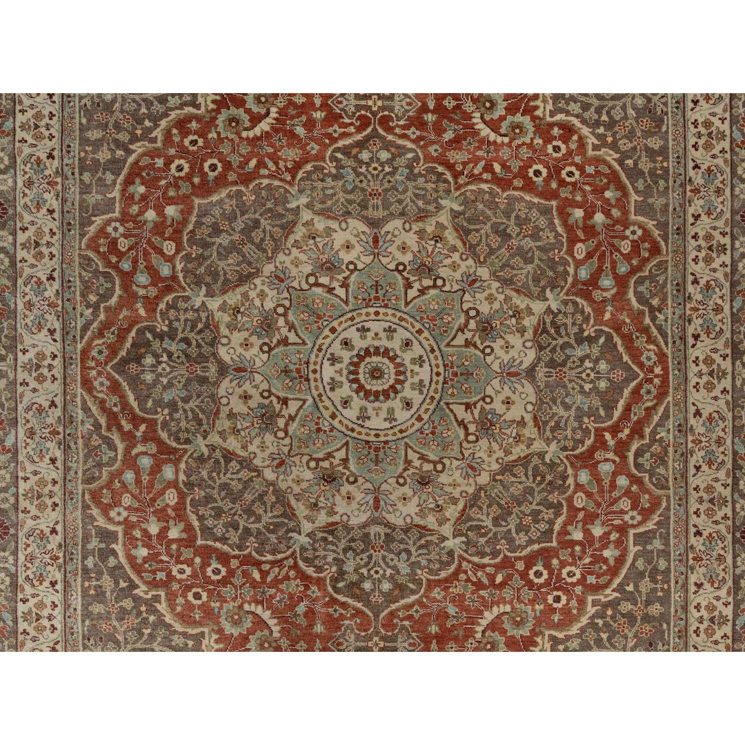 8'1" x 10'1" New Hand Knotted Red Wool Rectangle Oriental Rug - MOA10291400