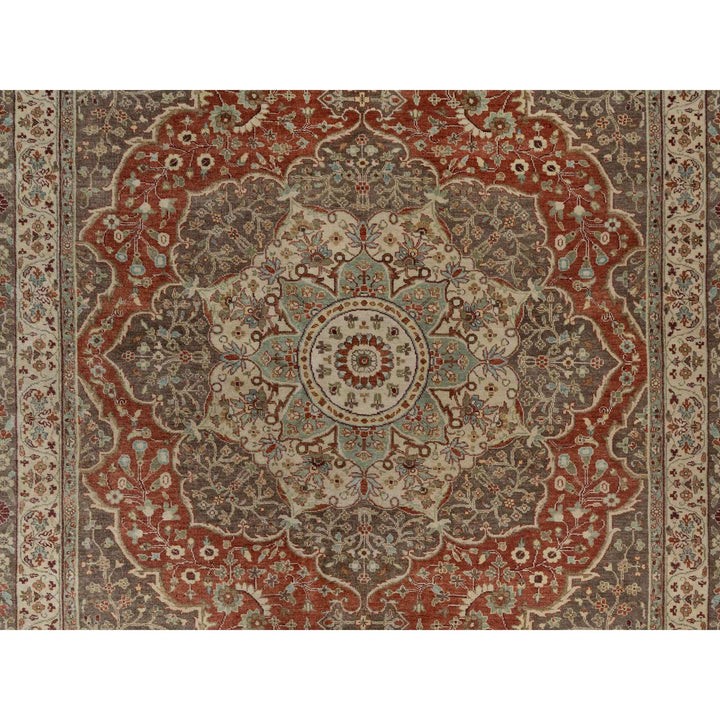 8'1" x 10'1" New Hand Knotted Red Wool Rectangle Oriental Rug - MOA10291400