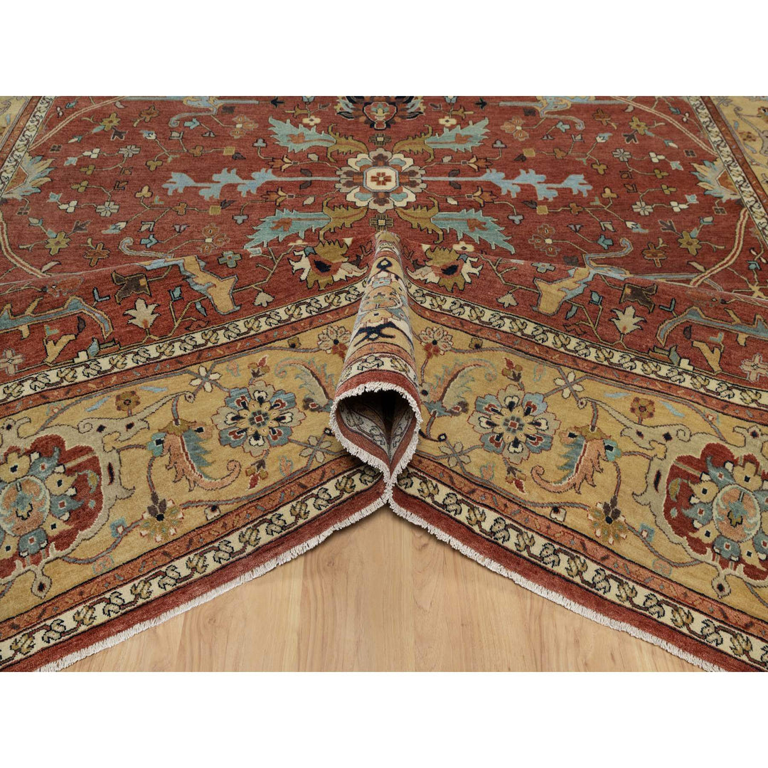 10'1" x 14'2" New Hand Knotted Red Wool Rectangle Oriental Rug - MOA10291401