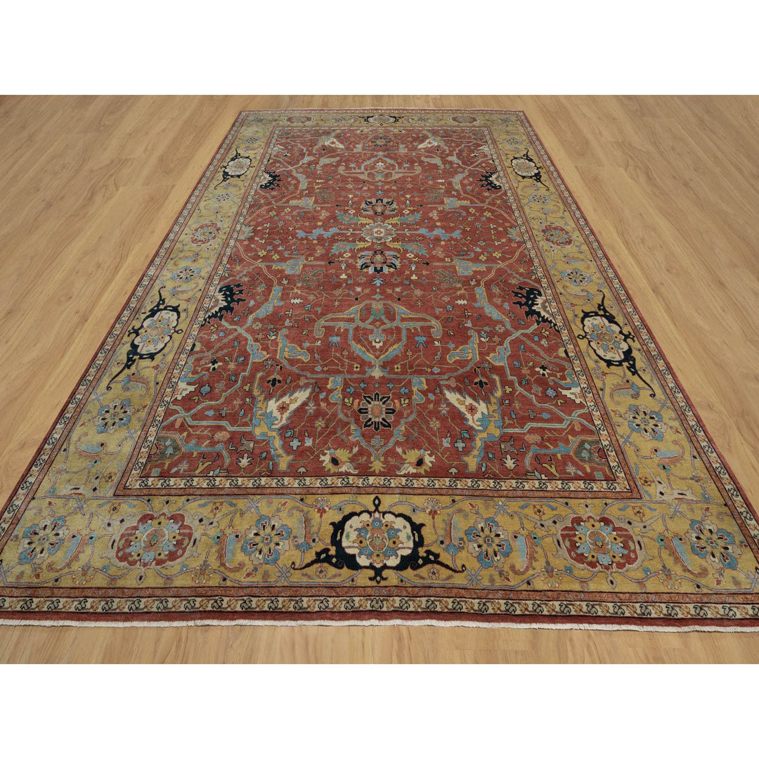 10'1" x 14'2" New Hand Knotted Red Wool Rectangle Oriental Rug - MOA10291402