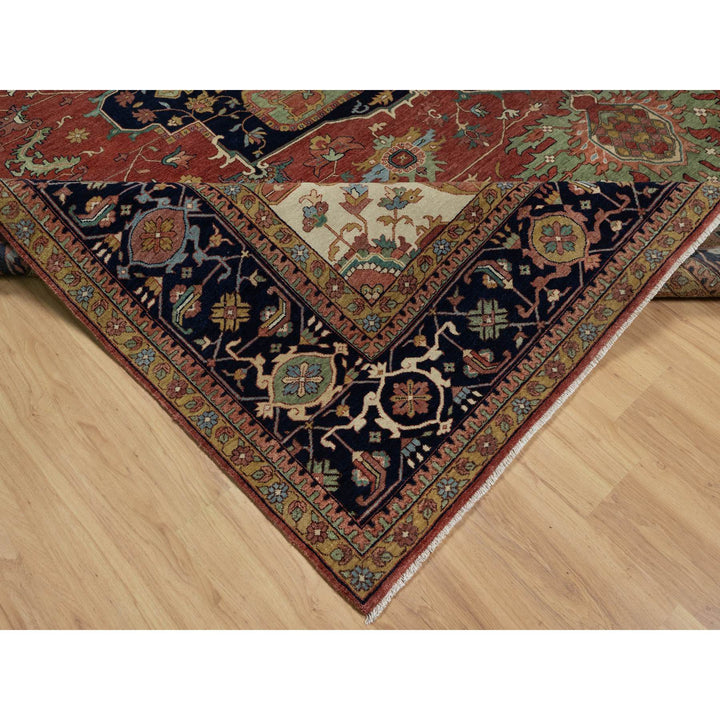 12'1" x 12'1" New Hand Knotted Red Wool Square Oriental Rug - MOA10291403