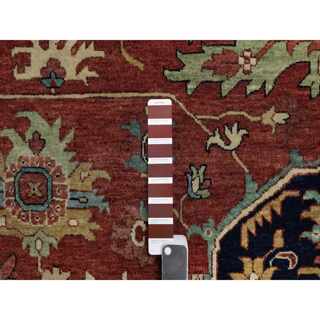 12'1" x 12'1" New Hand Knotted Red Wool Square Oriental Rug - MOA10291403