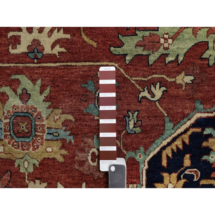 12'1" x 12'1" New Hand Knotted Red Wool Square Oriental Rug - MOA10291403