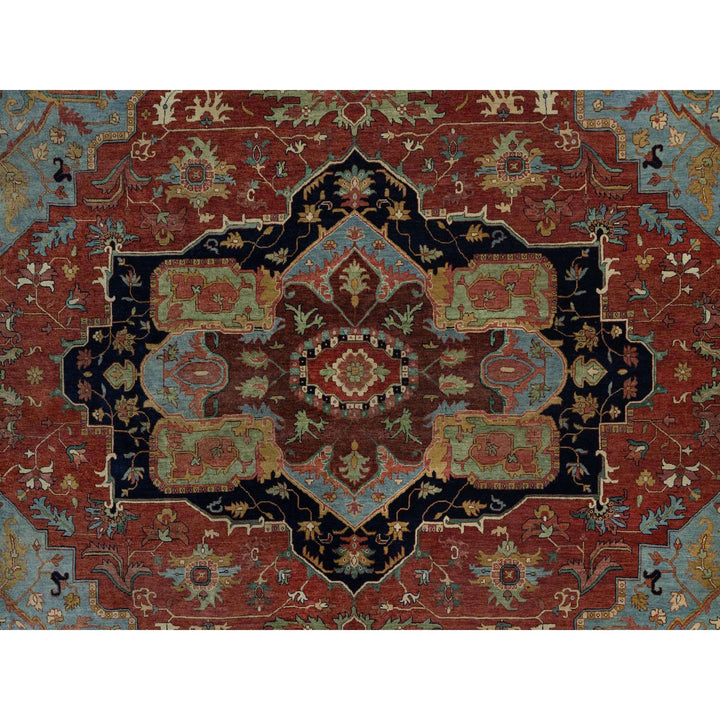12'1" x 12'1" New Hand Knotted Red Wool Square Oriental Rug - MOA10291403
