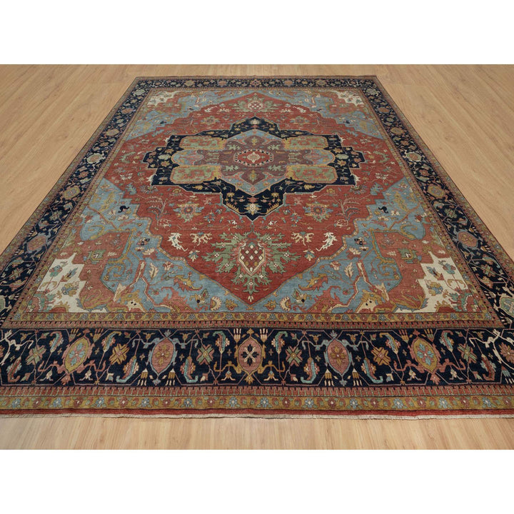 15'10" x 16'2" New Hand Knotted Red Wool Square Oriental Rug - MOA10291404