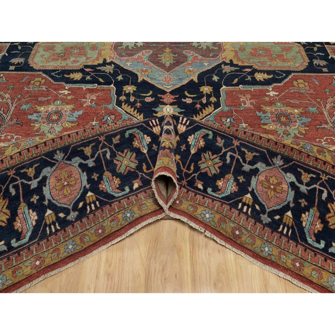 15'10" x 16'2" New Hand Knotted Red Wool Square Oriental Rug - MOA10291404