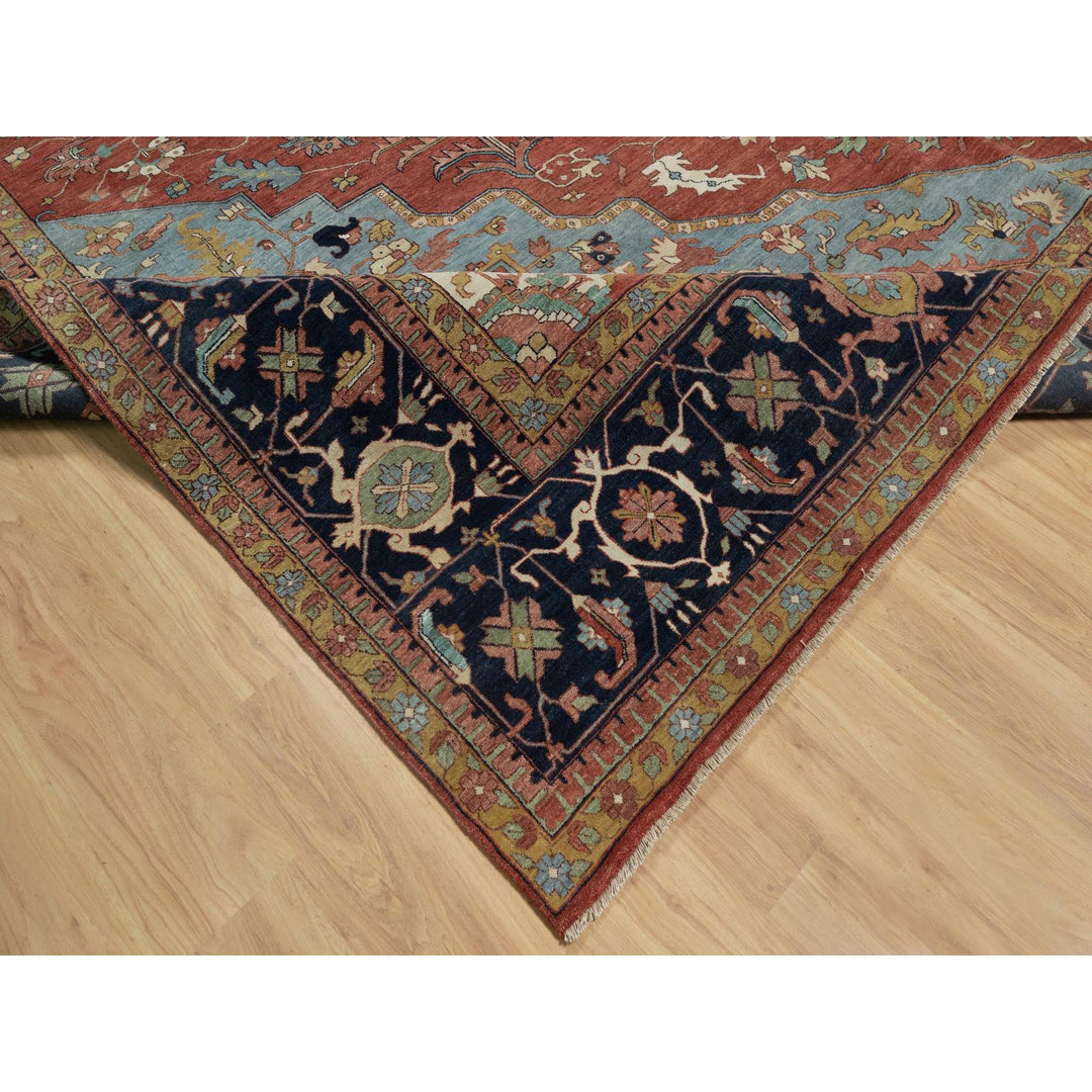 15'10" x 16'2" New Hand Knotted Red Wool Square Oriental Rug - MOA10291404