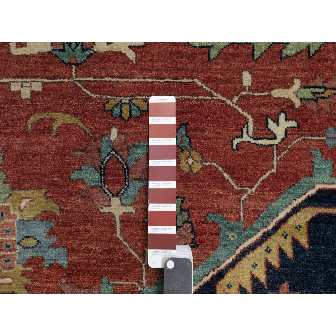 15'10" x 16'2" New Hand Knotted Red Wool Square Oriental Rug - MOA10291404
