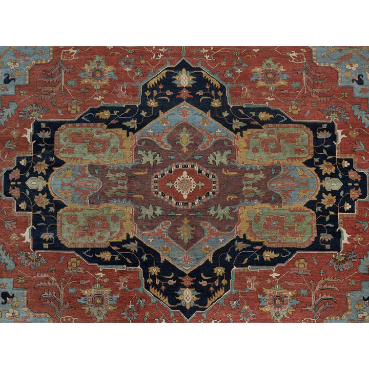 15'10" x 16'2" New Hand Knotted Red Wool Square Oriental Rug - MOA10291404