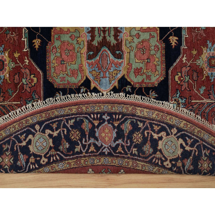 8'0" x 8'0" New Hand Knotted Red Wool Round Oriental Rug - MOA10291405