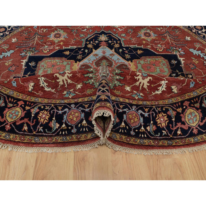 8'0" x 8'0" New Hand Knotted Red Wool Round Oriental Rug - MOA10291405