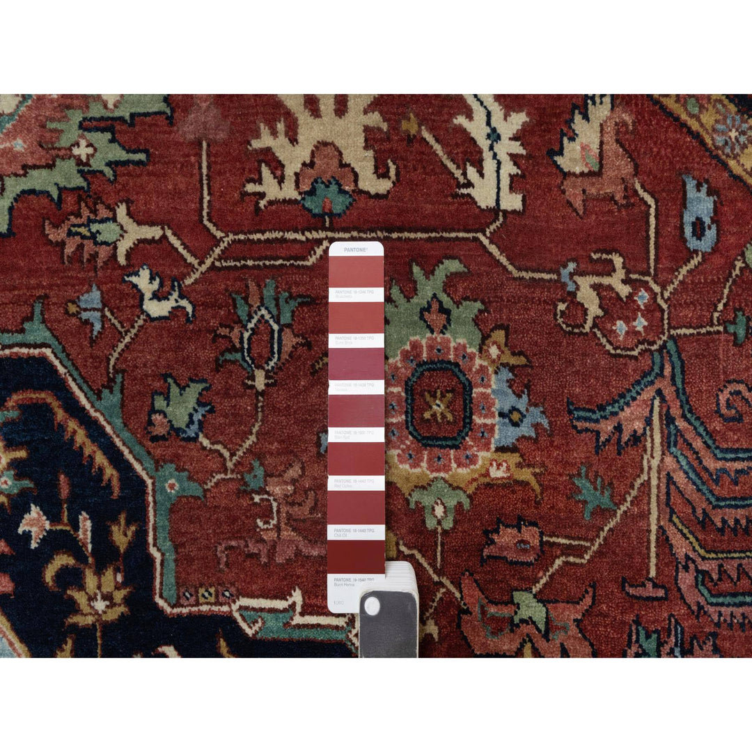 8'0" x 8'0" New Hand Knotted Red Wool Round Oriental Rug - MOA10291405