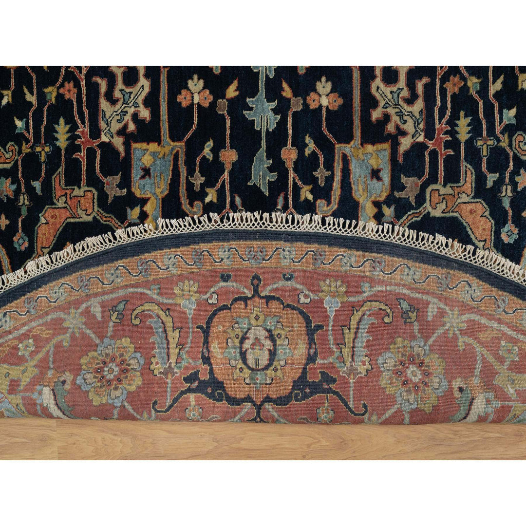 10'1" x 10'1" New Hand Knotted Blue Wool Round Oriental Rug - MOA10291406