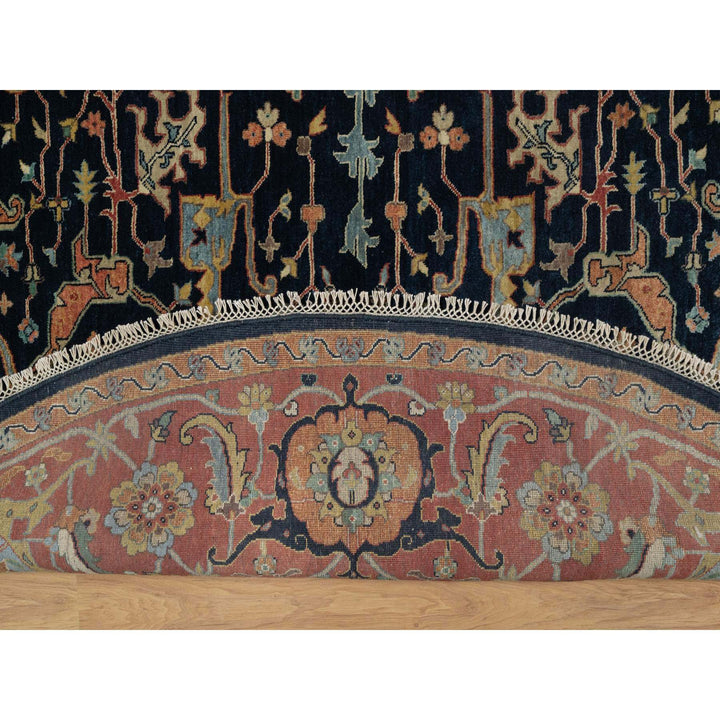 10'1" x 10'1" New Hand Knotted Blue Wool Round Oriental Rug - MOA10291406