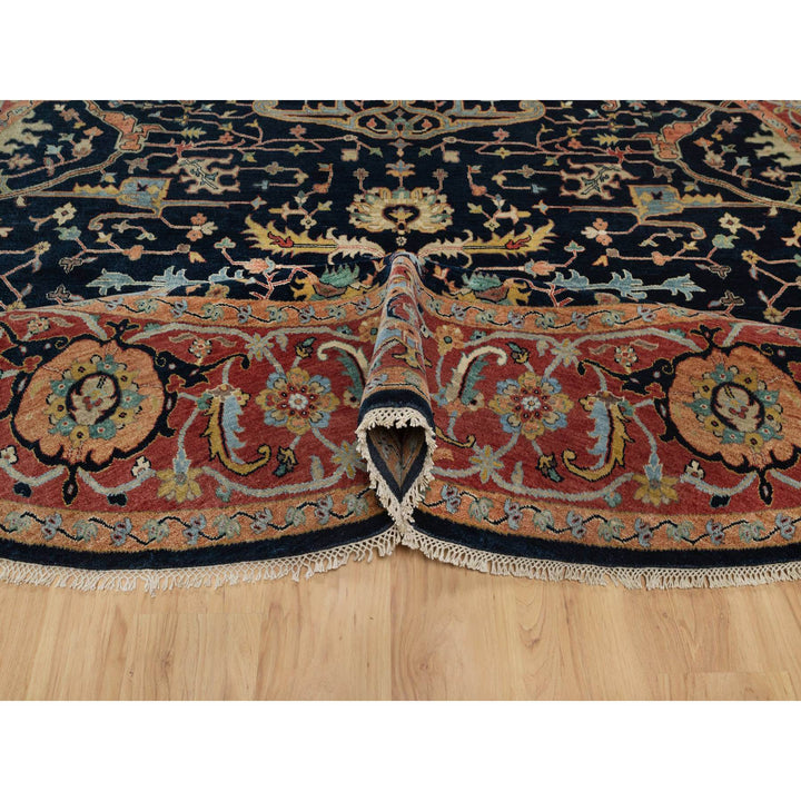 10'1" x 10'1" New Hand Knotted Blue Wool Round Oriental Rug - MOA10291406