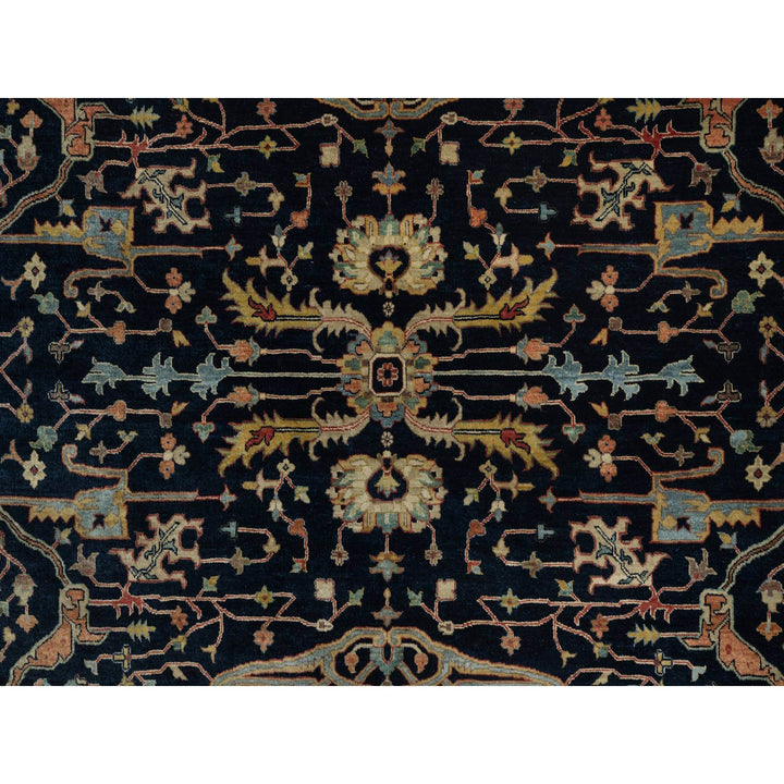10'1" x 10'1" New Hand Knotted Blue Wool Round Oriental Rug - MOA10291406