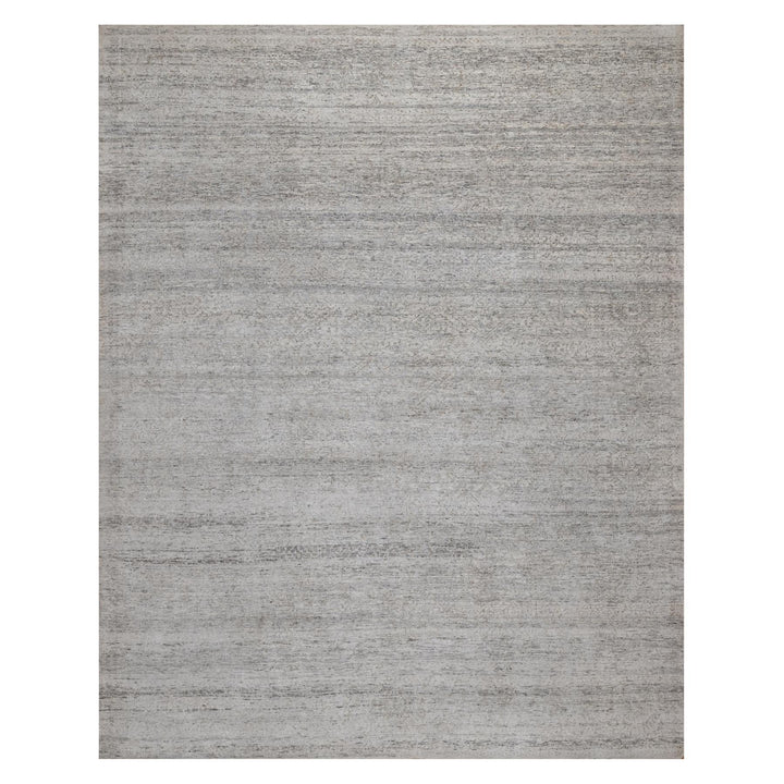 8'1" x 10'2" New Hand Knotted Grey Wool Rectangle Oriental Rug - MOA10291409