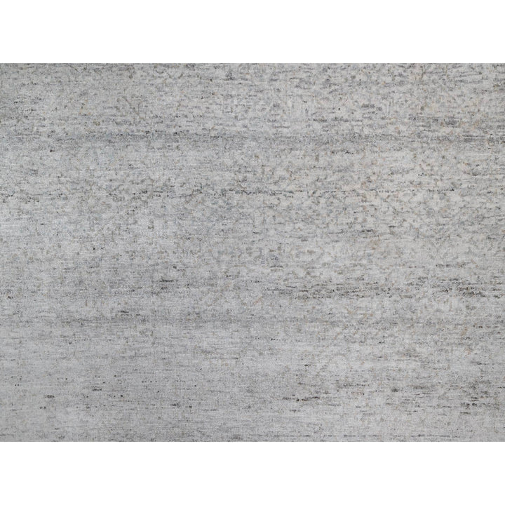 8'1" x 10'2" New Hand Knotted Grey Wool Rectangle Oriental Rug - MOA10291409