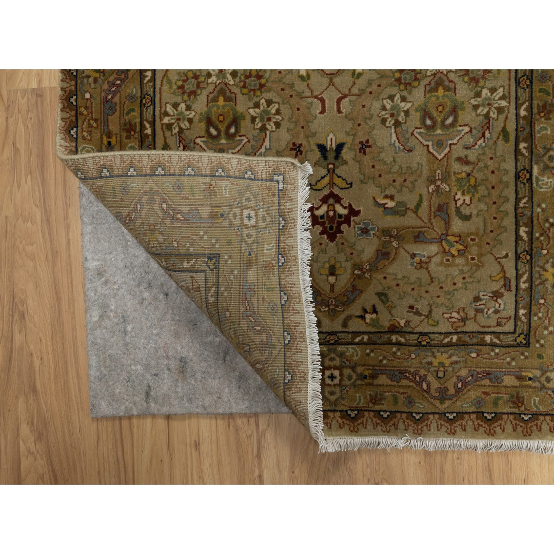 2'10" x 11'11" New Hand Knotted Brown Wool & Silk Runner Oriental Rug - MOA10291410