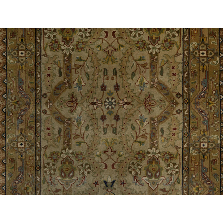 2'10" x 11'11" New Hand Knotted Brown Wool & Silk Runner Oriental Rug - MOA10291410