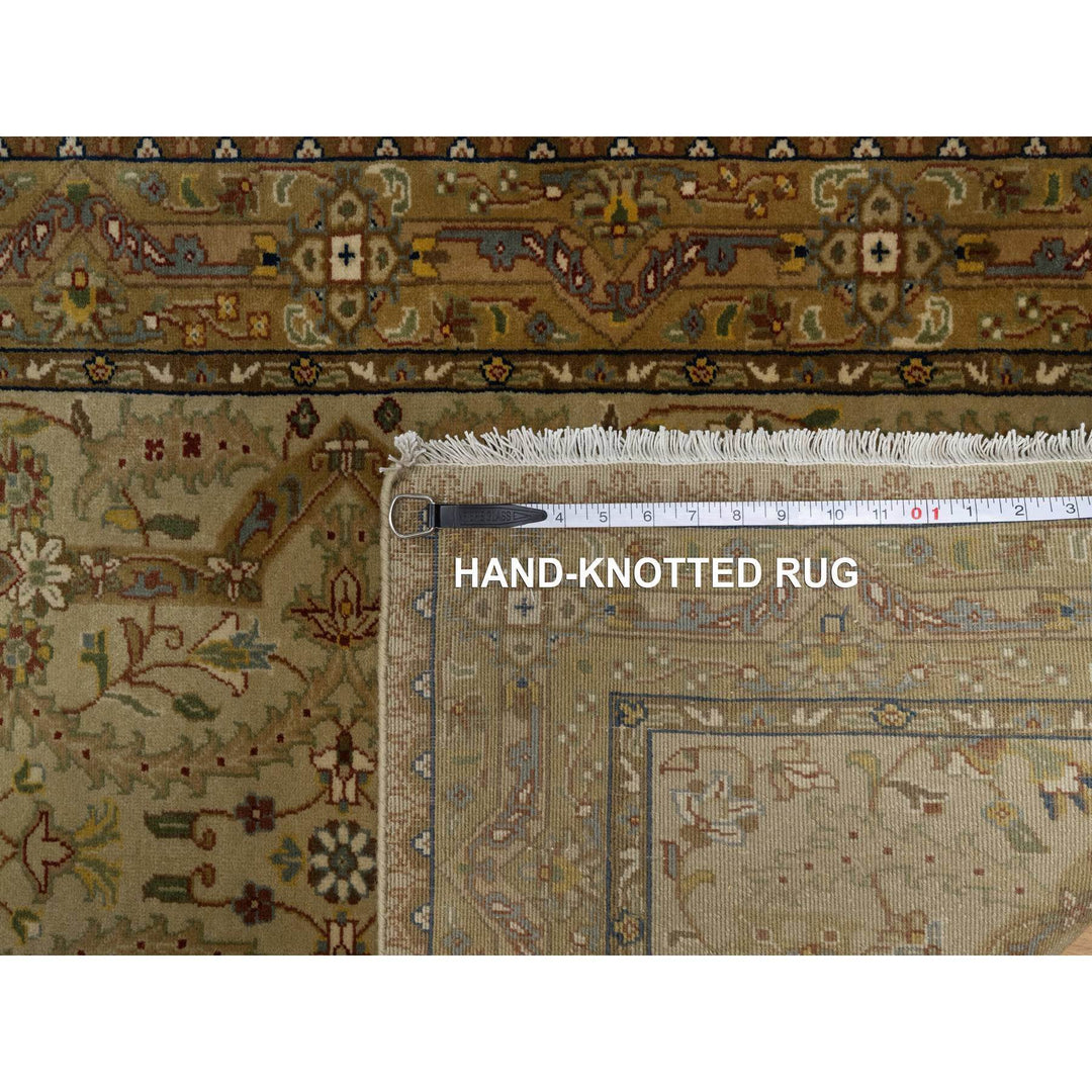 2'10" x 11'11" New Hand Knotted Brown Wool & Silk Runner Oriental Rug - MOA10291410