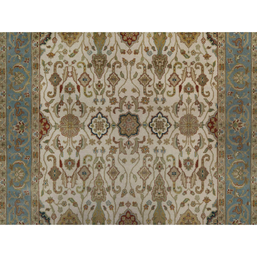 3'1" x 15'6" New Hand Knotted Ivory Wool Runner Oriental Rug - MOA10291411